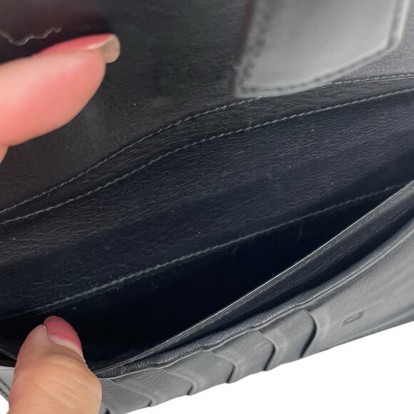 Loewe Black Smooth Leather Bifold Long Wallet Women Made in Spain - Picture 11 of 13